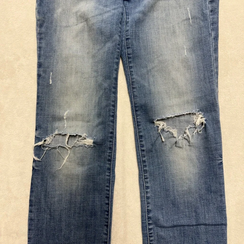 Lucky Brand‎ Sweet Mid Rise Straight Jeans Blue Distressed Denim 6/28 R